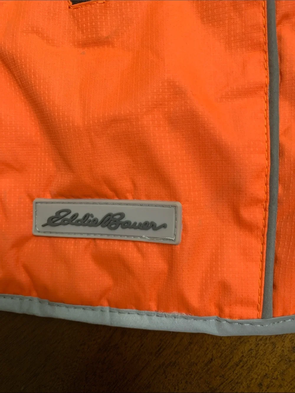 Eddie Bauer Bright Orange Pet Coat with Reflective Trim